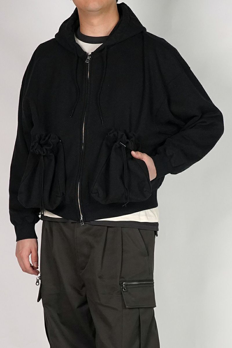 refomed(リフォメッド）"KINCHAKU" ZIPUP HOODIE 巾着ジップアップフーディー RECU-067