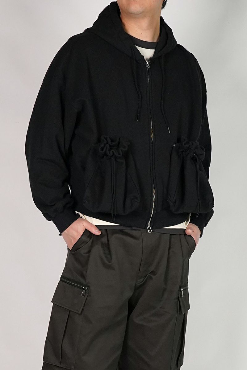 refomed(リフォメッド）"KINCHAKU" ZIPUP HOODIE 巾着ジップアップフーディー RECU-067