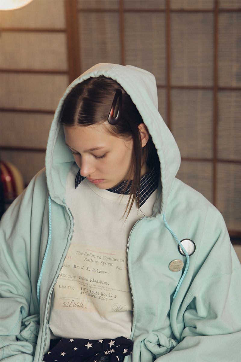 refomed(リフォメッド）"KINCHAKU" ZIPUP HOODIE 巾着ジップアップフーディー RECU-067