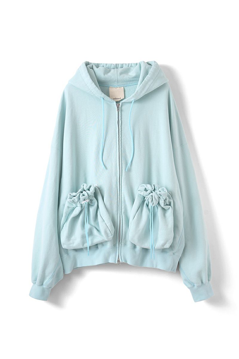 refomed(リフォメッド）"KINCHAKU" ZIPUP HOODIE 巾着ジップアップフーディー RECU-067