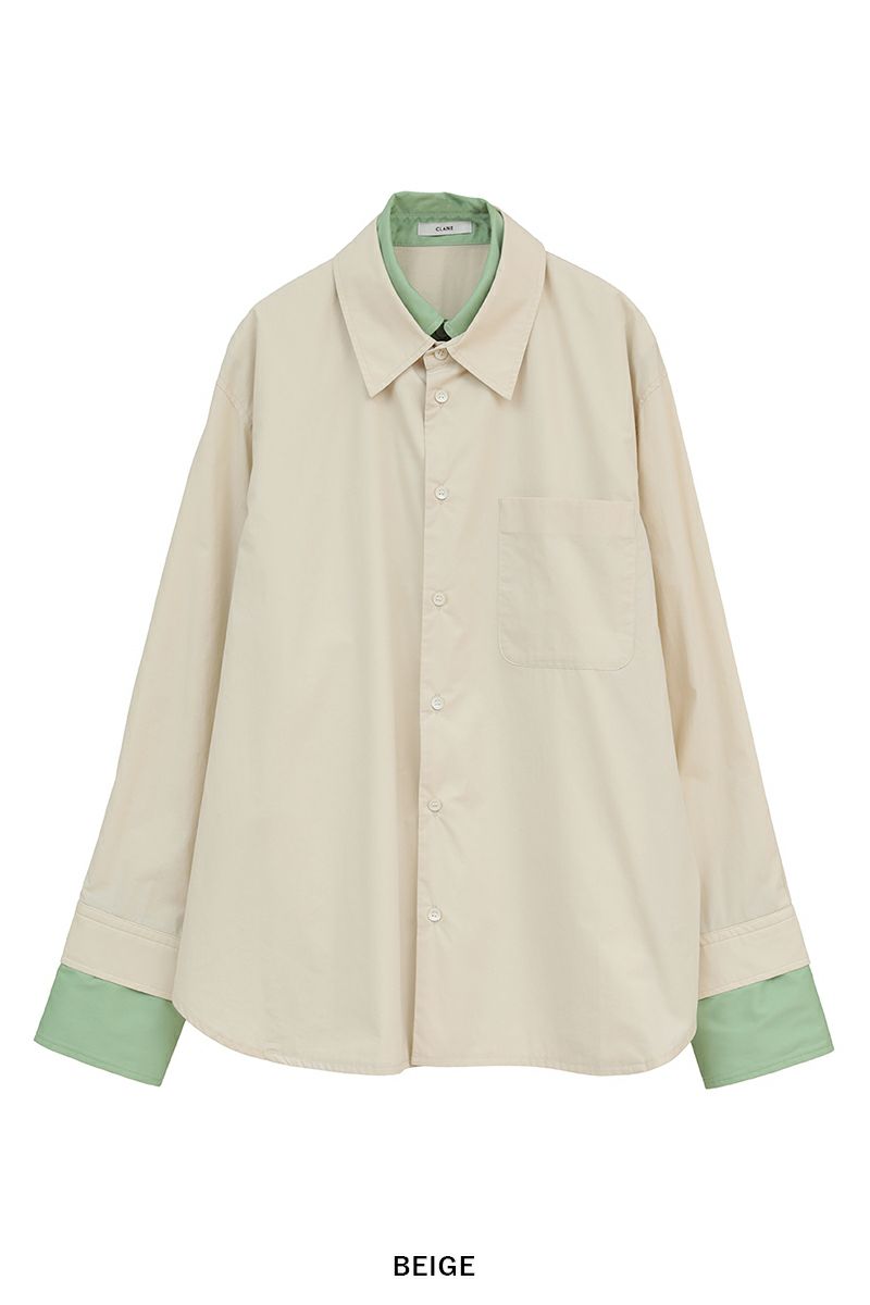 CLANE(クラネ) TWO TONE LAYERED SHIRTS ツートーンレイヤードシャツ 10122-4053