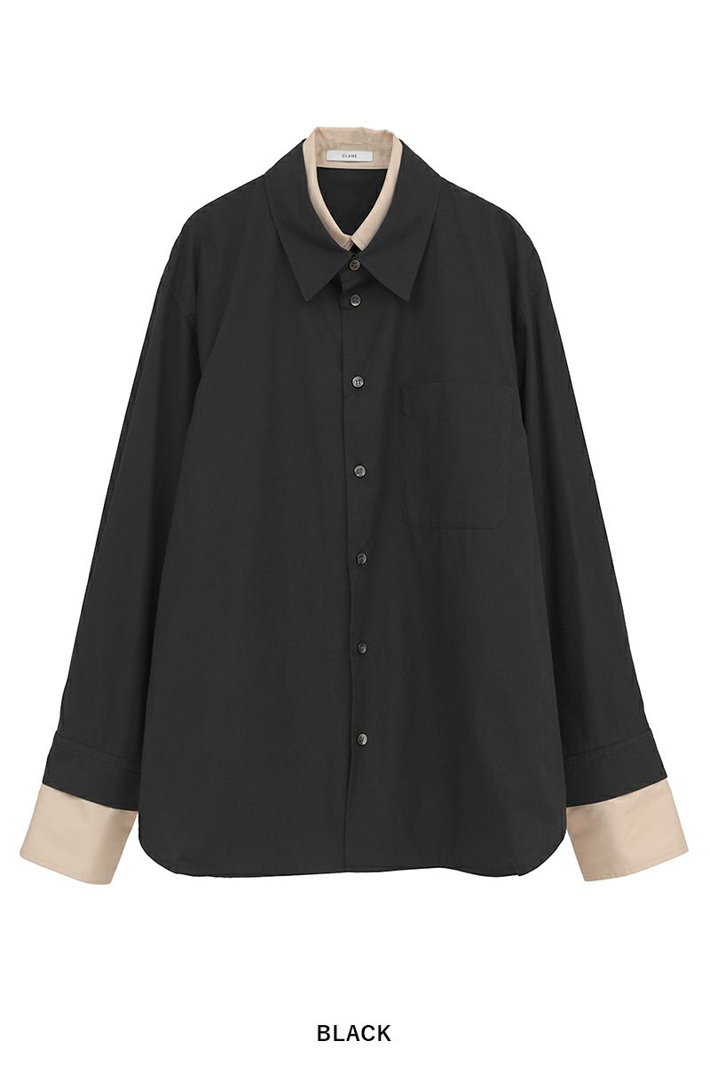 CLANE(クラネ) TWO TONE LAYERED SHIRTS ツートーンレイヤードシャツ 10122-4053