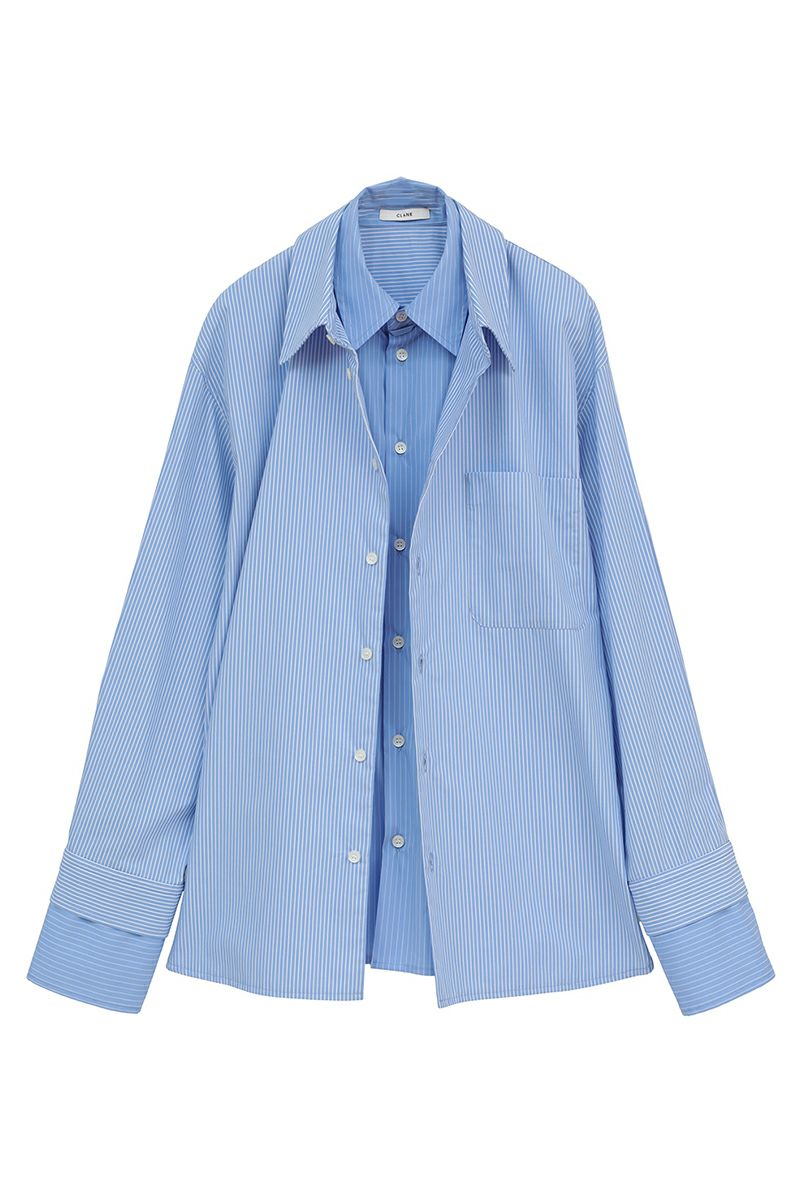 CLANE(クラネ) TWO TONE LAYERED SHIRTS ツートーンレイヤードシャツ 10122-4053