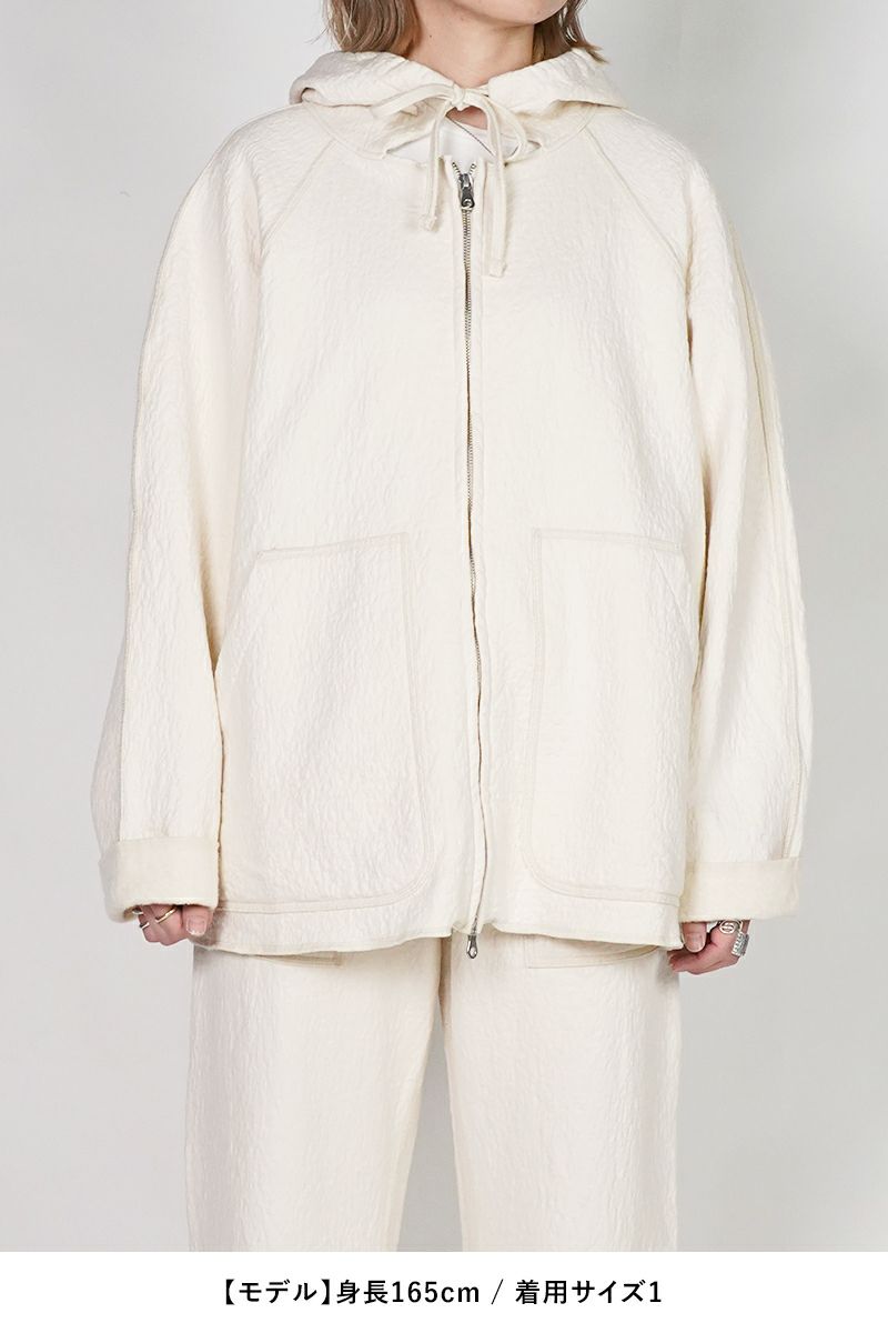 kengo(ケンゴ) cotton wool bokomoko zip-up hooded jacket コットンウールボコモコジップアップフーデッドジャケット K25FW-JK3