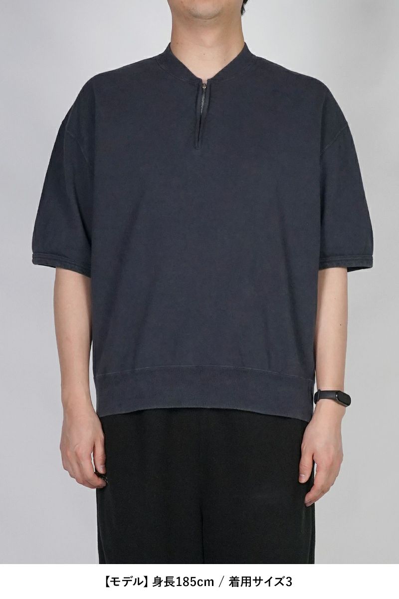 visvim(ビズヴィム) MONDO HENLEY ZIP SS DMGD モンドヘンリージップ半袖シャツ ダメージド 0126105010022
