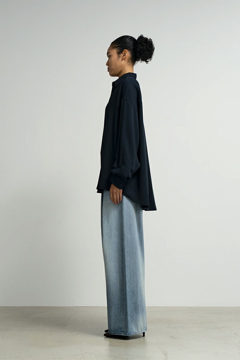 Graphpaper(グラフペーパー) Satin Oversized Regular Collar Shirts サテンオーバーサイズレギュラーカラーシャツ GL261-50077B