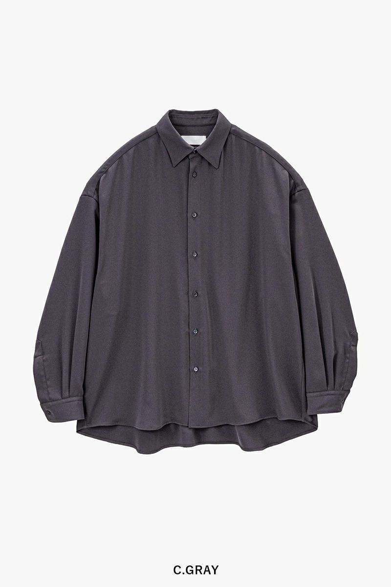 Graphpaper(グラフペーパー) Satin Oversized Regular Collar Shirts サテンオーバーサイズレギュラーカラーシャツ GL261-50077B