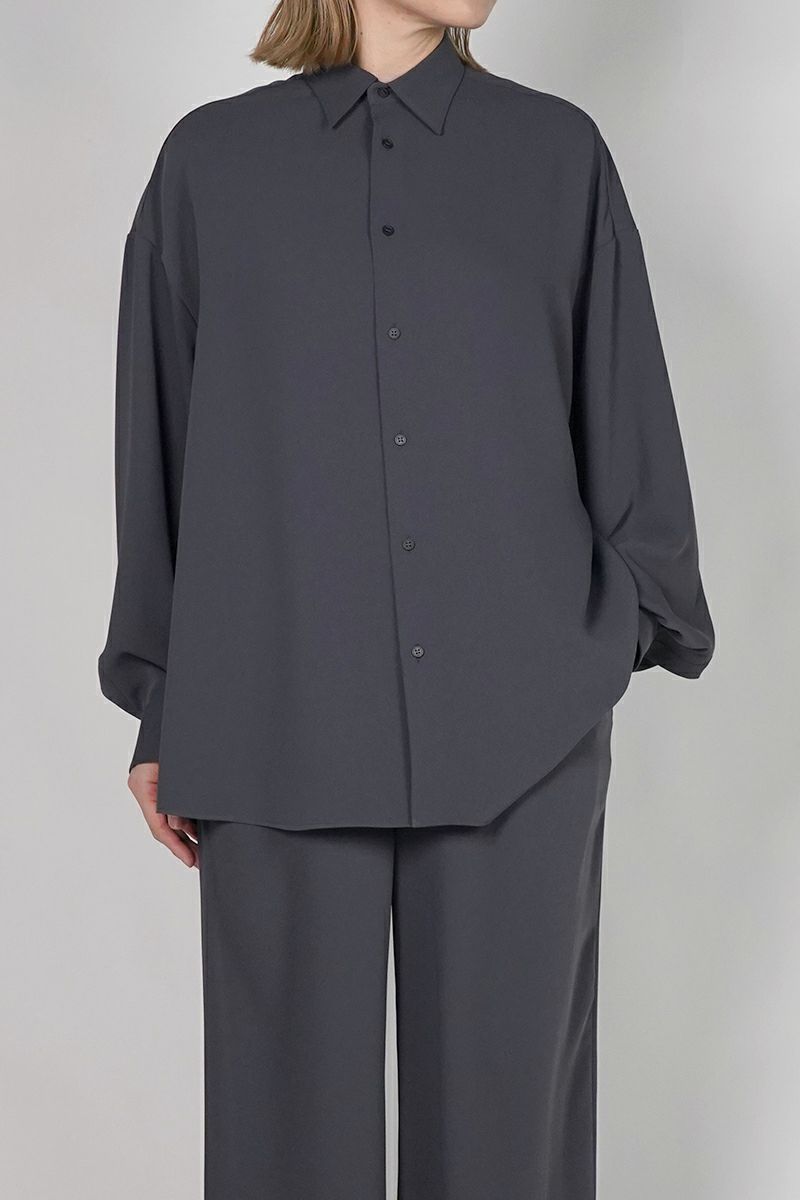 Graphpaper(グラフペーパー) Satin Oversized Regular Collar Shirts サテンオーバーサイズレギュラーカラーシャツ GL261-50077B