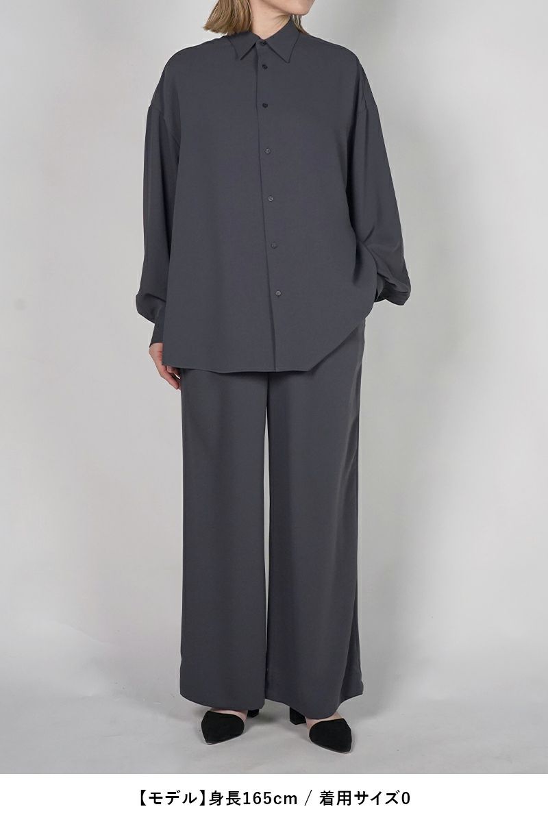 Graphpaper(グラフペーパー) Satin Oversized Regular Collar Shirts サテンオーバーサイズレギュラーカラーシャツ GL261-50077B
