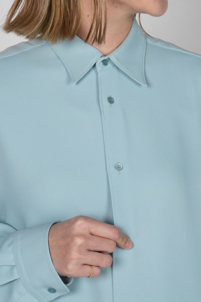 Graphpaper(グラフペーパー) Satin Oversized Regular Collar Shirts サテンオーバーサイズレギュラーカラーシャツ GL261-50077C