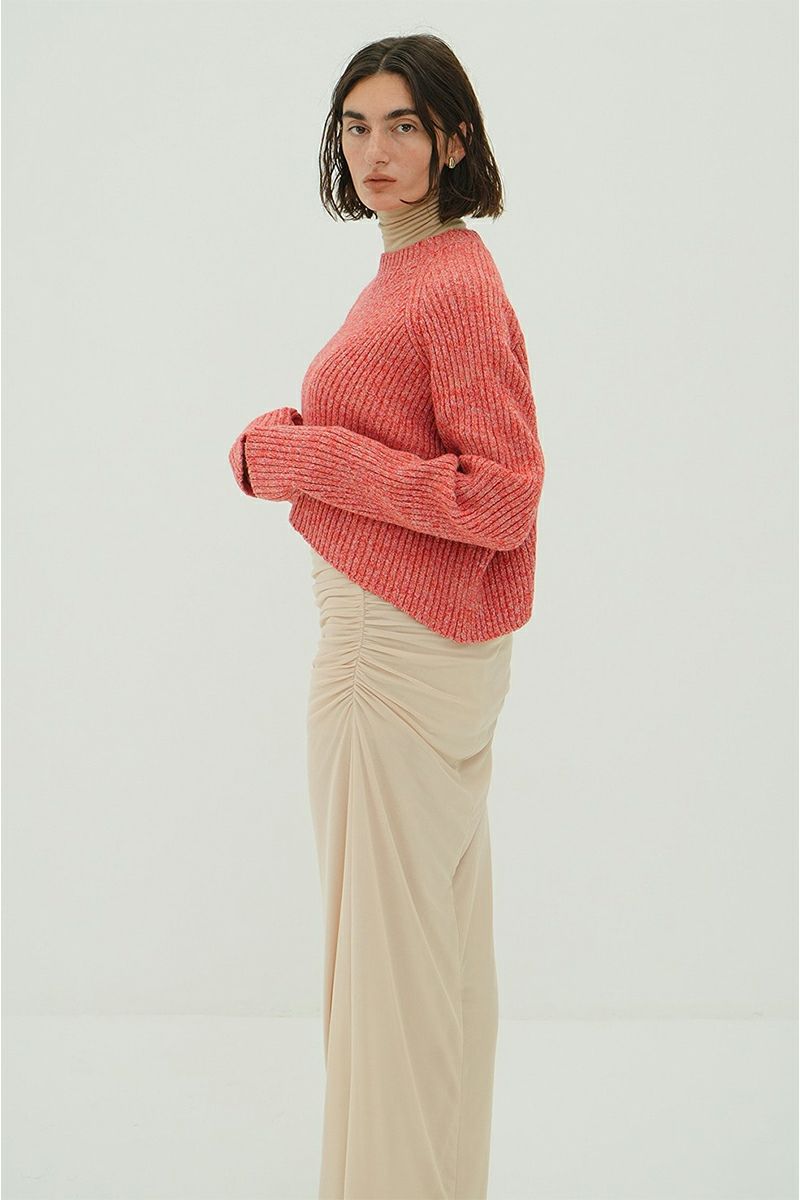 CLANE(クラネ) ASYMMETRY WIDE SHORT KNIT TOPS アシンメトリーワイドショートニットトップス 10106-2023