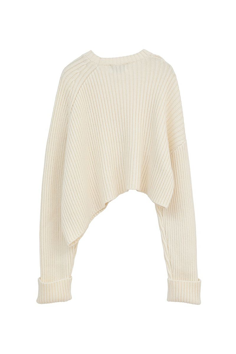 CLANE(クラネ) ASYMMETRY WIDE SHORT KNIT TOPS アシンメトリーワイドショートニットトップス 10106-2023