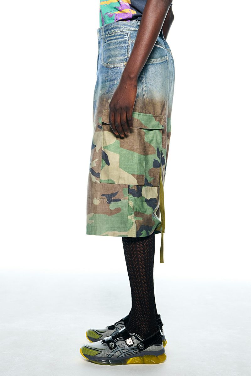 TOLQ(トルク) Gradation Printed Denim Pants×Cargo Shorts グラデーションプリント デニムパンツカーゴショーツ 26-1301 