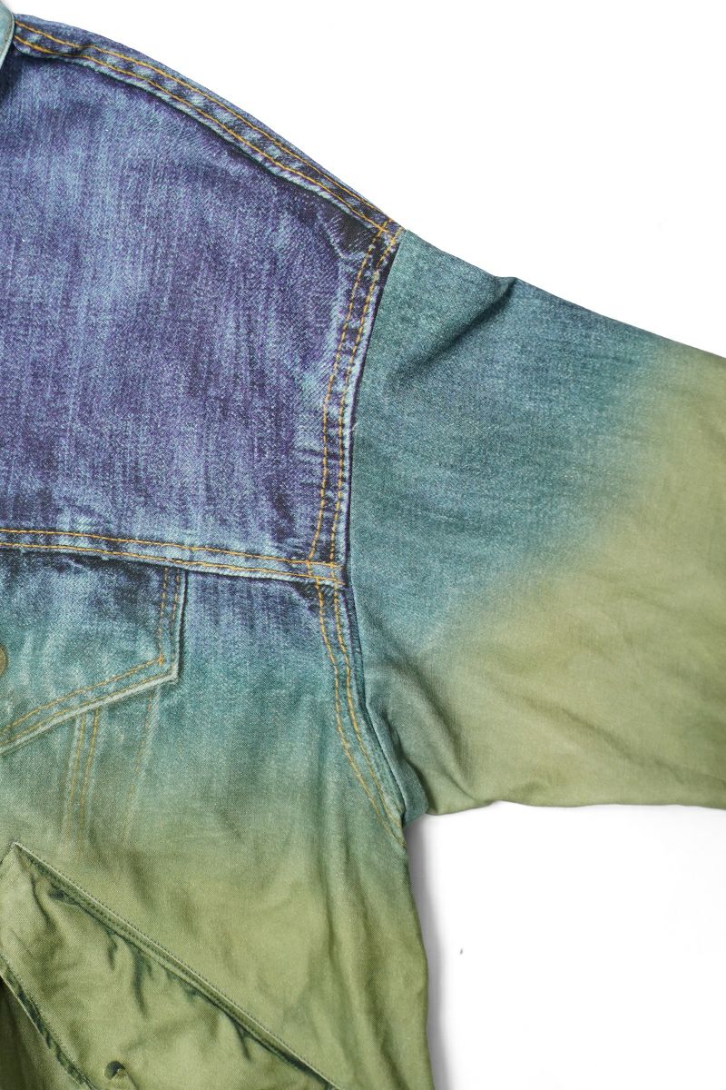 TOLQ(トルク) Gradation Printed Denim Jacket×Mod Coat グラデーションプリントデニムジャケットモッズコード 26-1101