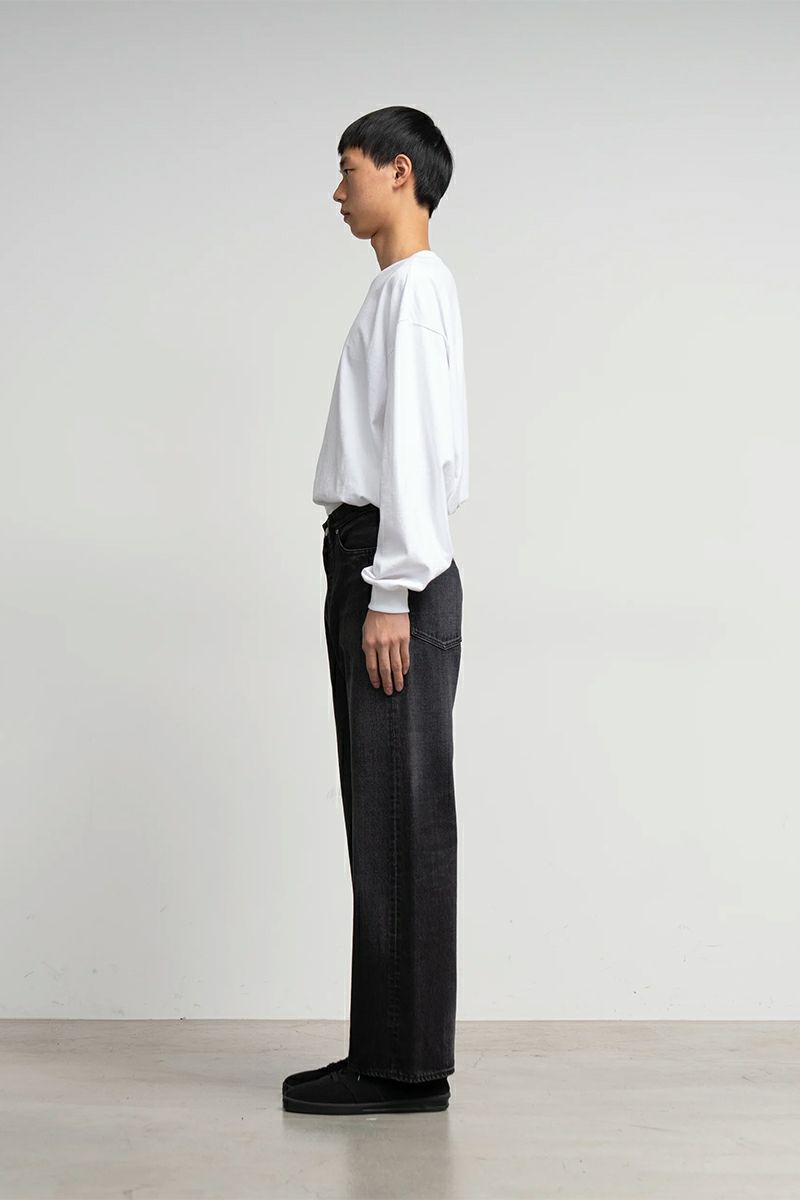 Graphpaper 和紙ダック5ポケットワイドストレートパンツ ブラック Washi Duck Five Pocket Wide Straight Pants #BLACK [GU241-40153