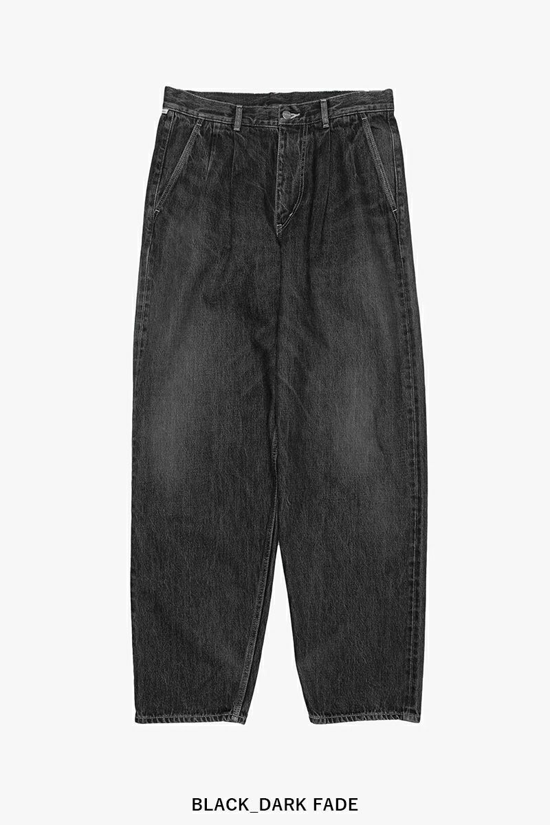 Graphpaper(グラフペーパー) Selvage Denim Two Tuck Tapered Pants -DARK FADE- セルヴィッチデニム ツータックテーパードパンツ ダークフェイド GU261-40060DB