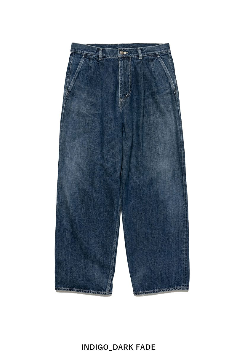 Graphpaper(グラフペーパー) Selvage Denim Two Tuck Pants -DARK FADE- セルビッチデニム ツータックパンツ ダークフェイド GU261-40061DB