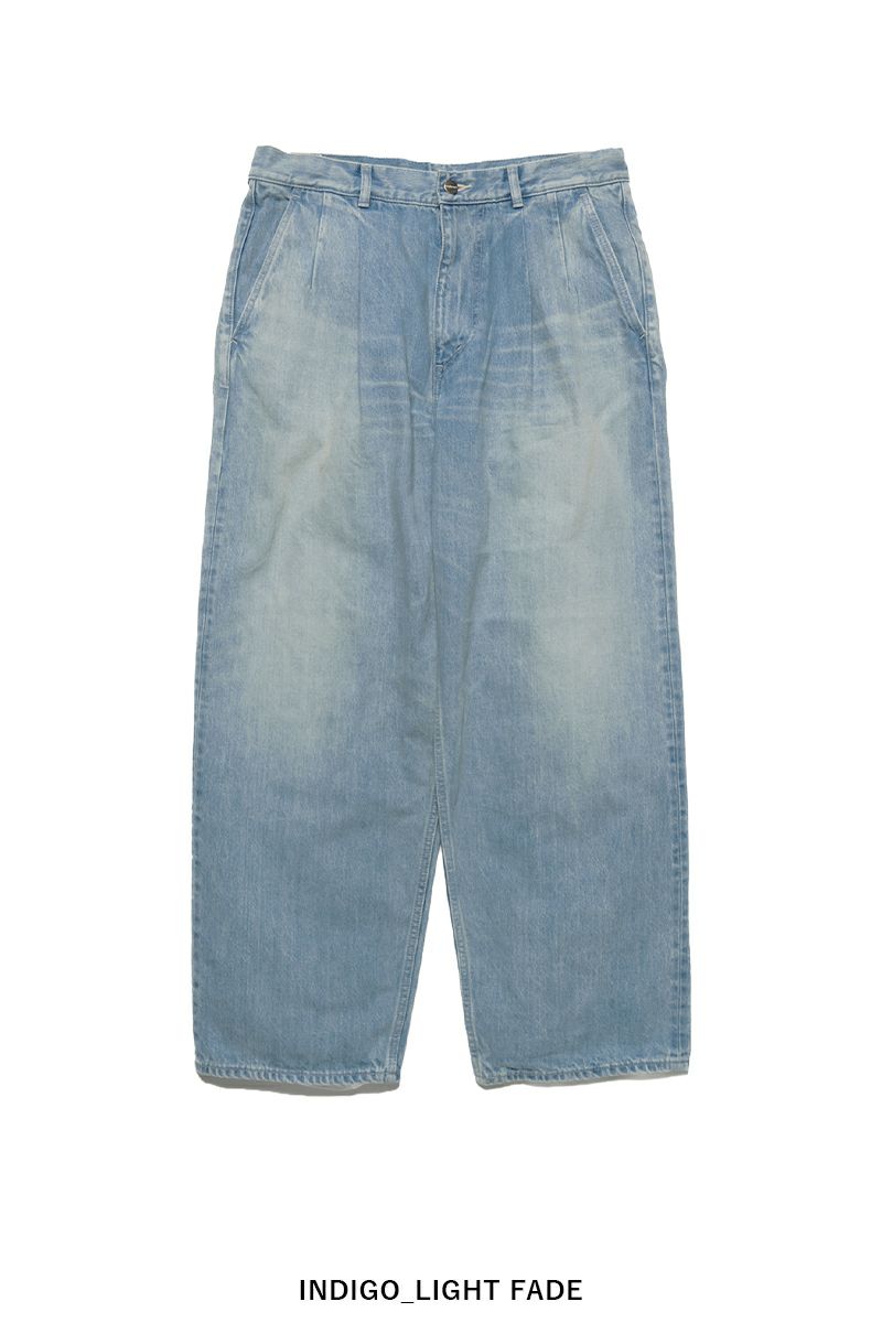 Graphpaper(グラフペーパー) Selvage Denim Two Tuck Pants -LIGHT FADE- セルビッチデニム ツータックパンツ ライトフェイド GU261-40061LB