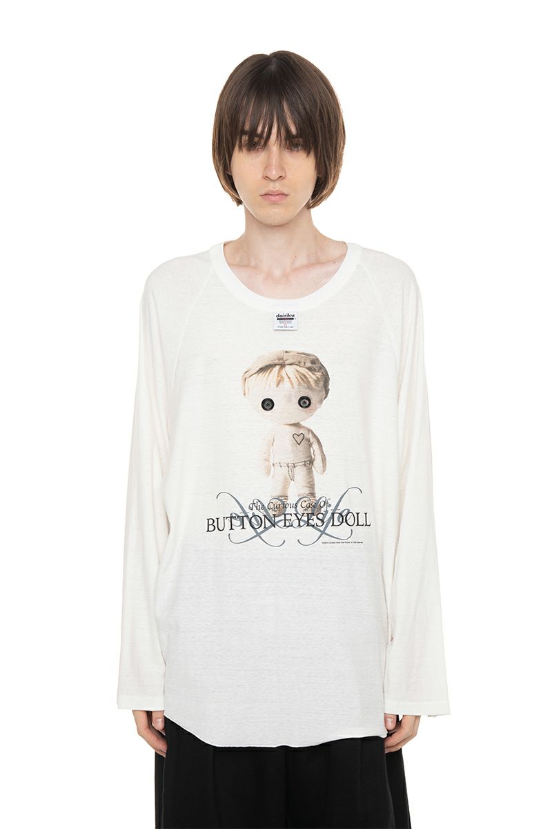 DAIRIKU(ダイリク) "BUTTON EYE DOLL" Raglan Tag Tour Tee ボタンアイドール ラグランタグツアーTシャツ 26SS C12
