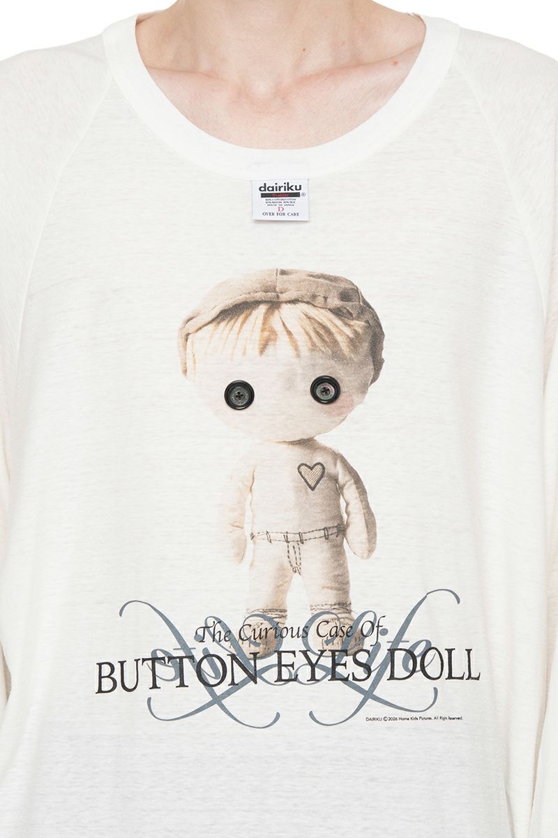 DAIRIKU(ダイリク) "BUTTON EYE DOLL" Raglan Tag Tour Tee ボタンアイドール ラグランタグツアーTシャツ 26SS C12