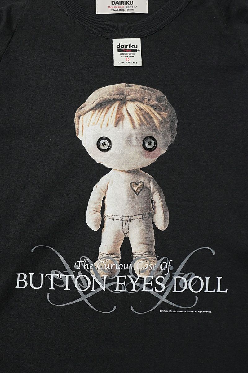 DAIRIKU(ダイリク) "BUTTON EYE DOLL" Raglan Tag Tour Tee ボタンアイドール ラグランタグツアーTシャツ 26SS C12