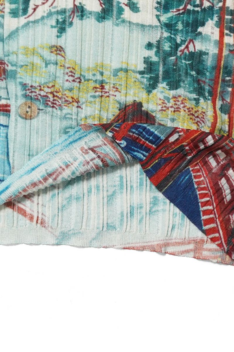 DAIRIKU(ダイリク) "Japanese Pattern Aloha" Transfer Print Polo Knit ジャパニーズパターン トランスファープリントポロニット 26SS KNT1