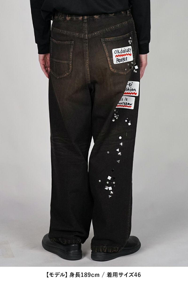 Maison MIHARA YASUHIRO(メゾン ミハラヤスヒロ) Embellished Sticker Denim Pants エンブリッシュ ステッカーデニムパンツ DENIM JEANS w STICKER A16PT025