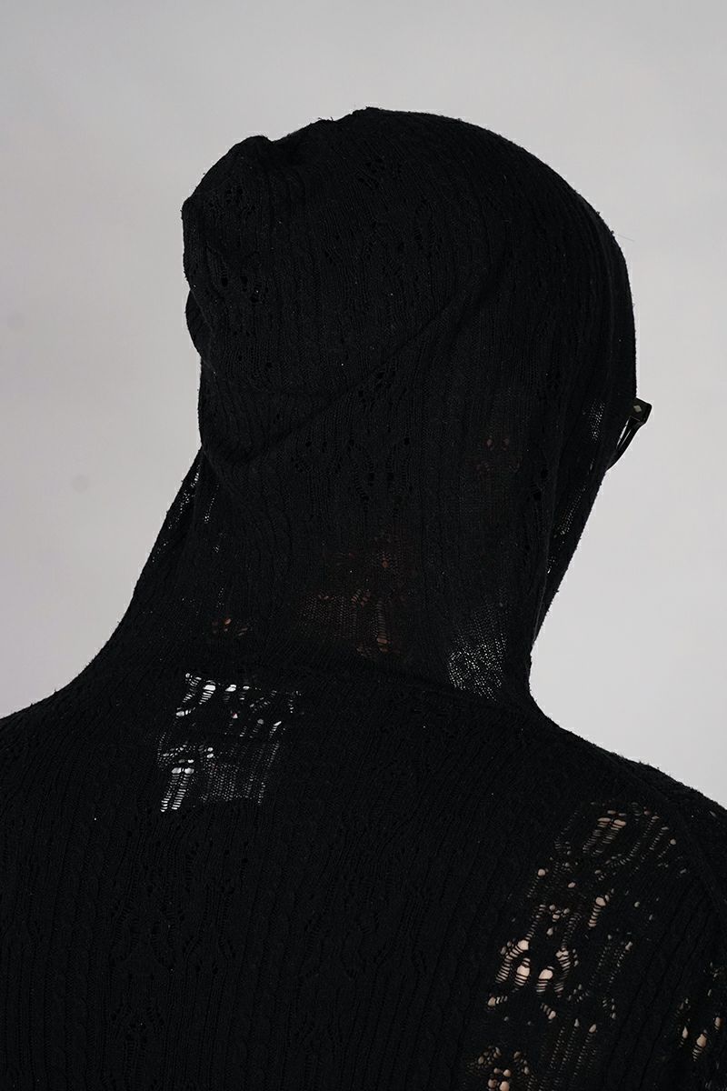 KAMIYA(カミヤ) Silk Lace Knit Hoodie シルクレースニットフーディー G16HD060