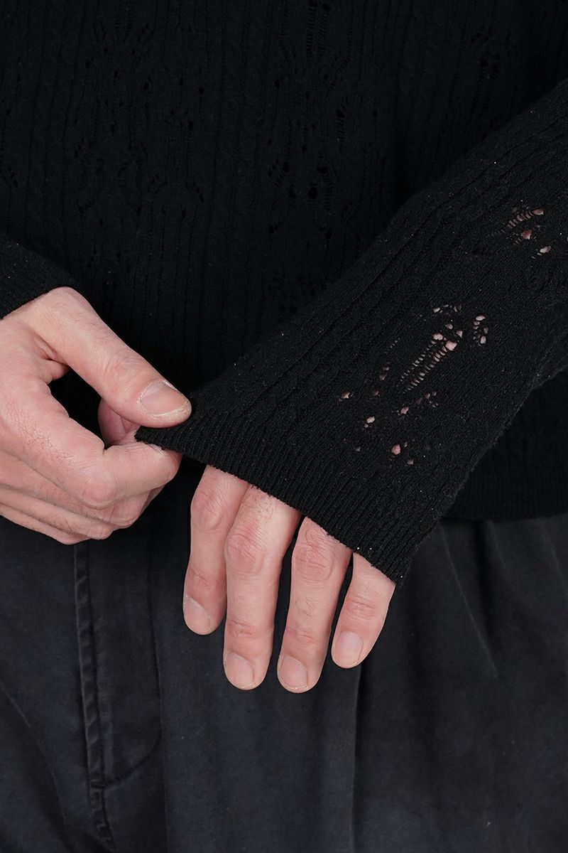 KAMIYA(カミヤ) Silk Lace Knit Hoodie シルクレースニットフーディー G16HD060
