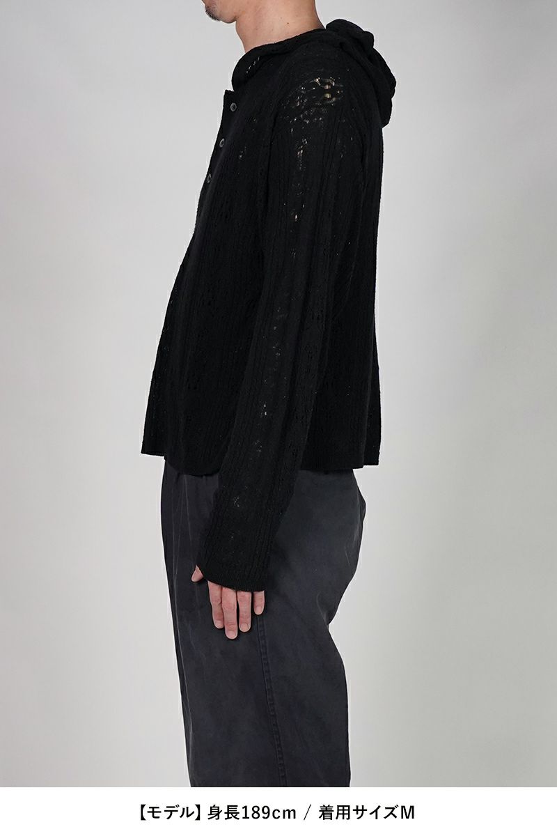 KAMIYA(カミヤ) Silk Lace Knit Hoodie シルクレースニットフーディー G16HD060