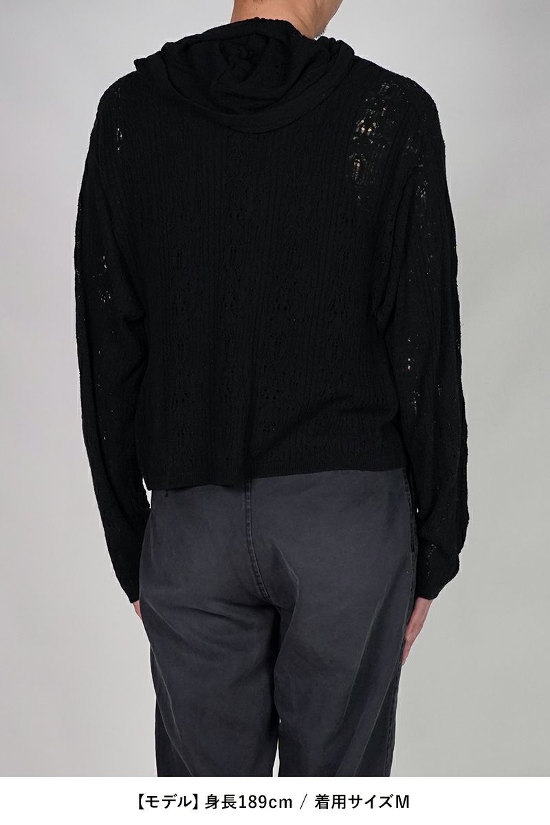 KAMIYA(カミヤ) Silk Lace Knit Hoodie シルクレースニットフーディー G16HD060