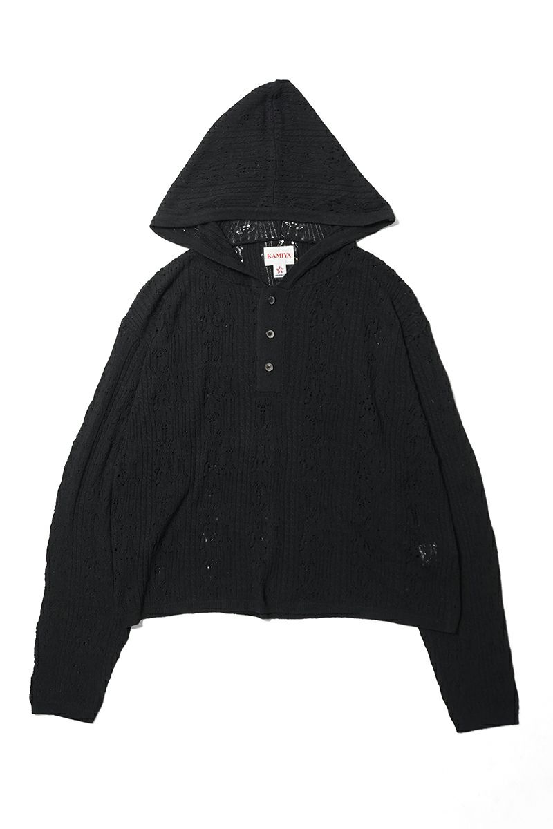 KAMIYA(カミヤ) Silk Lace Knit Hoodie シルクレースニットフーディー G16HD060