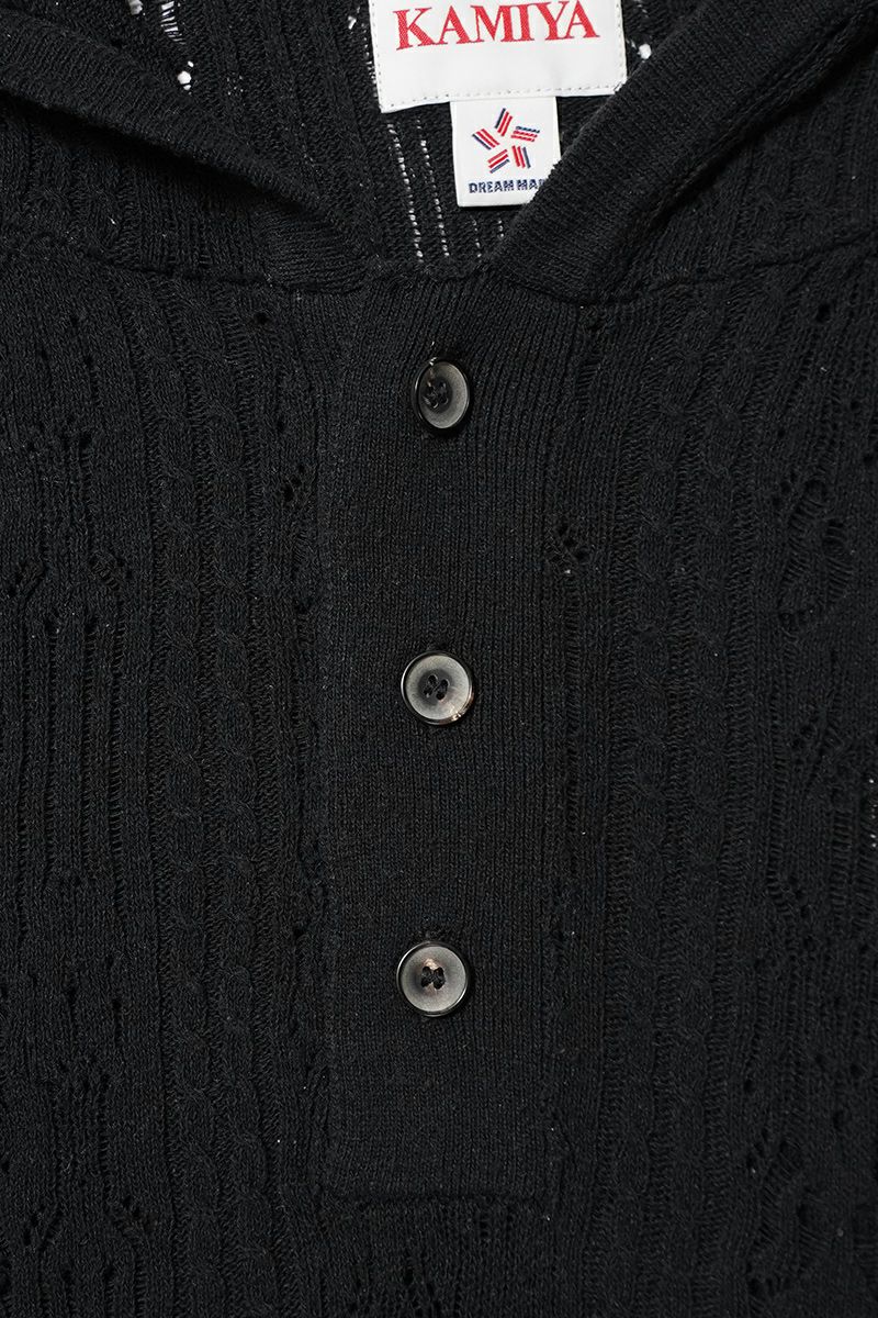 KAMIYA(カミヤ) Silk Lace Knit Hoodie シルクレースニットフーディー G16HD060