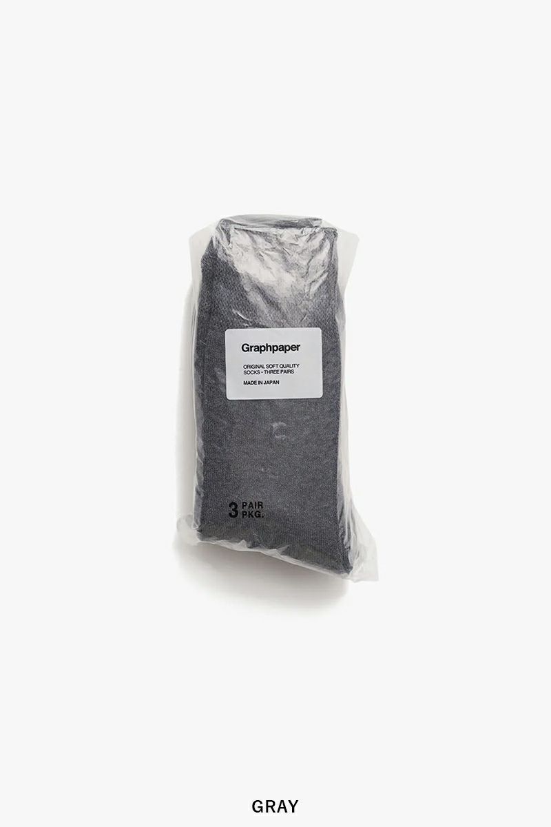 Graphpaper(グラフペーパー) Graphpaer 3-Pack Socks グラフペーパー 3パックソックス GU261-90286B