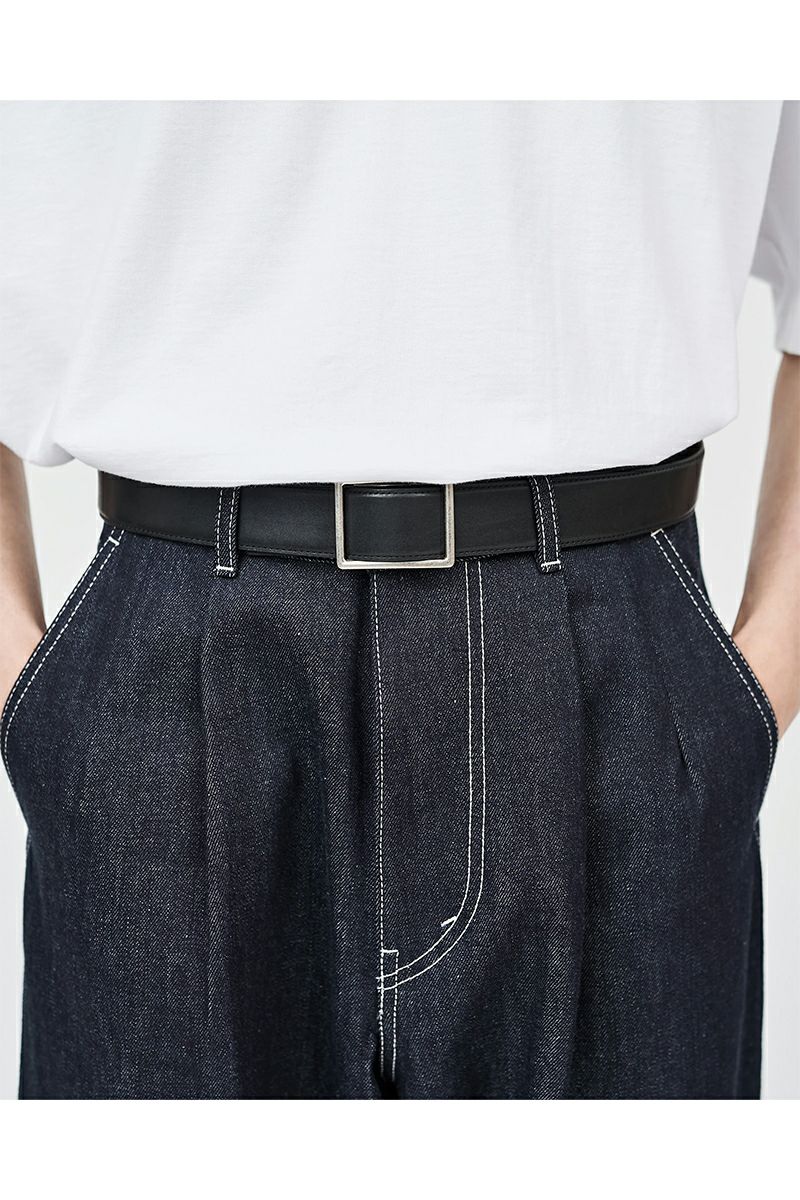 Graphpaper(グラフペーパー) Graphpaper Holeless Leather Classic Belt ホールレスレザークラシックベルト GU261-90559B