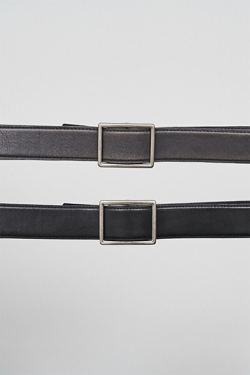 Graphpaper(グラフペーパー) Graphpaper Holeless Leather Classic Belt ホールレスレザークラシックベルト GU261-90559B