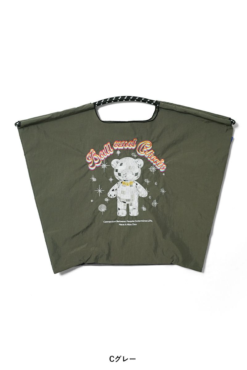 Ball & Chain(ボールアンドチェーン) MIRROR BALLE BEAR (L) ミラーボールベアー(L) ショッピングバック トートバッグ 301165