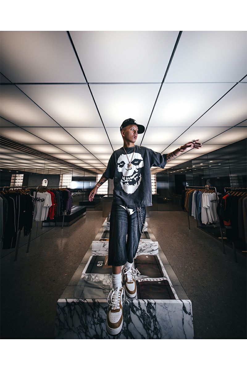 SAINT Mxxxxxx(セントマイケル) SM-MK8-0000-C49 / BAPE_SS T-SHIRT ALWAYS LOVE / BLACK ベイシングエイプTシャツ
